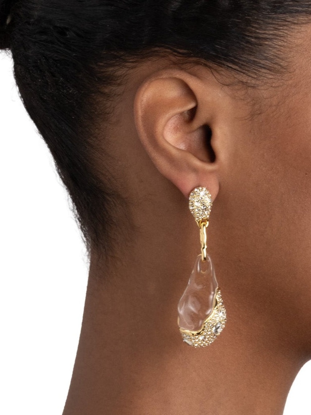 ALEXIS BITTAR • Liquid Lucite Crystal Pavé Pebble Earrings